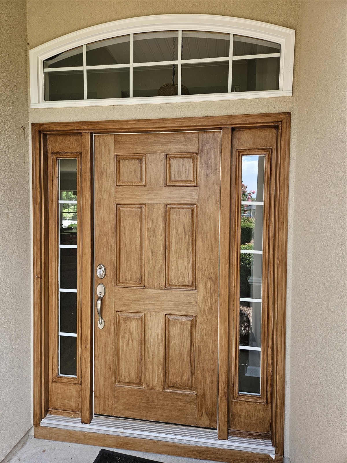 Front door wood finish: after